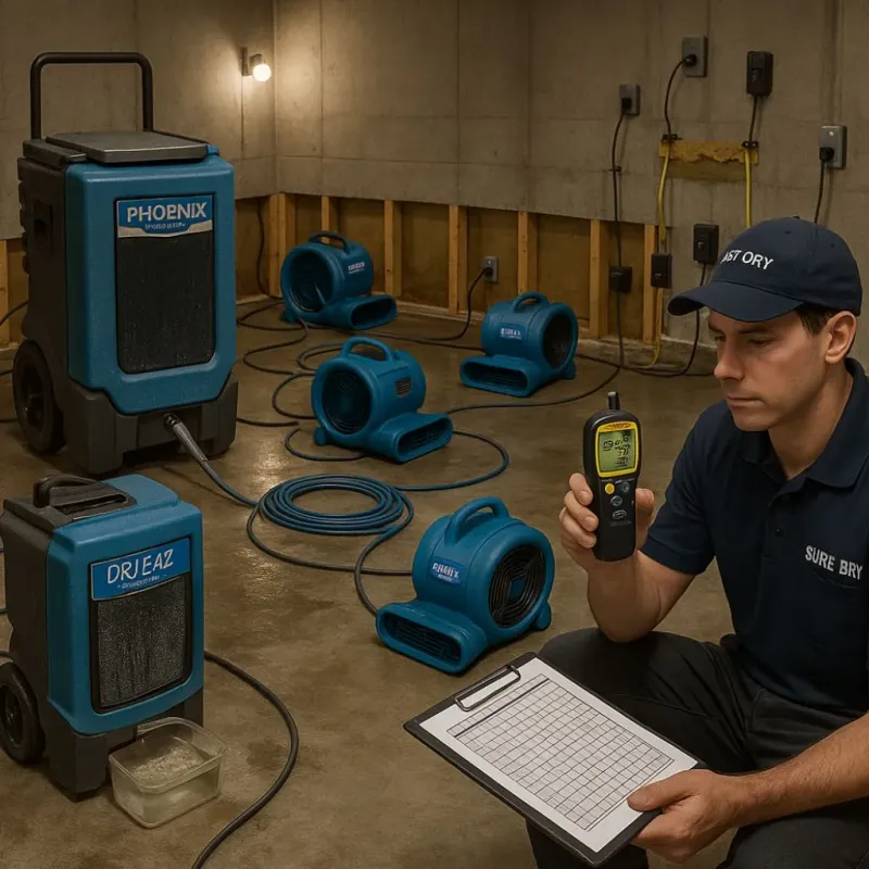 Structural Drying and Dehumidification process in Conway County, AR